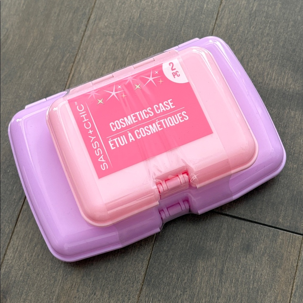 SASSY + CHIC Pink Purple Pale Cosmetics Cases, Travel Storage Organization Boxes